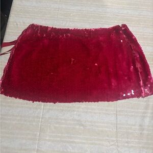 FN Sparkling Red Mini Skirt